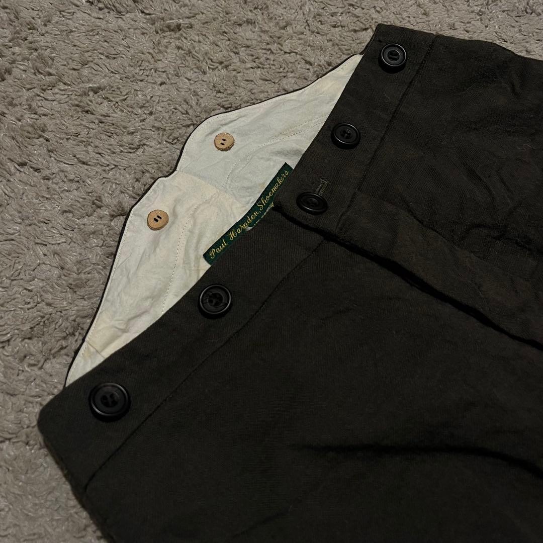 PaulHarnden サスペンダー ウール ショートパンツ カーキ xs