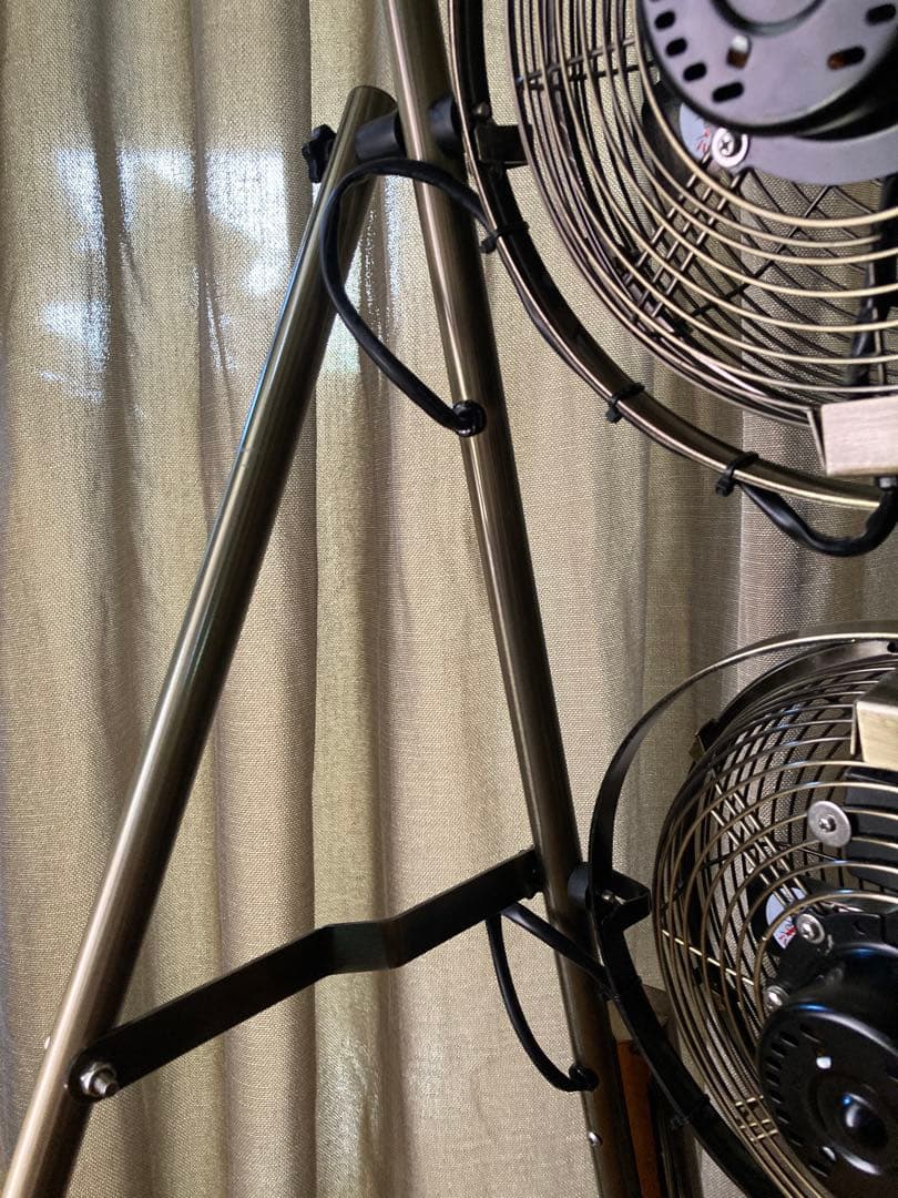 メタルトリプルファン 扇風機 インテリア おしゃれ イエローゴールド 希少品