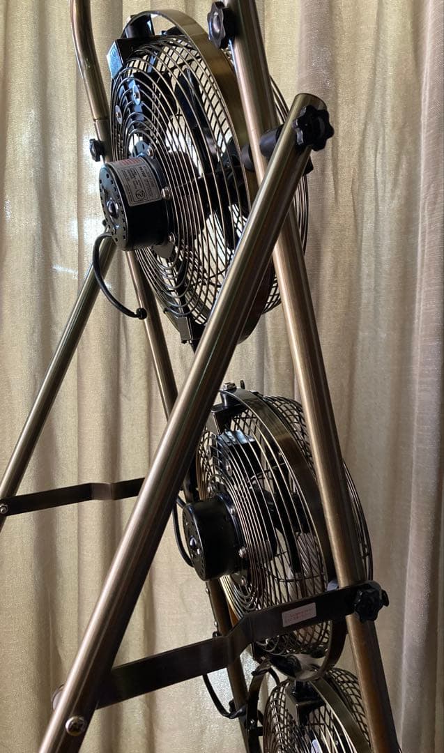 メタルトリプルファン 扇風機 インテリア おしゃれ イエローゴールド 希少品