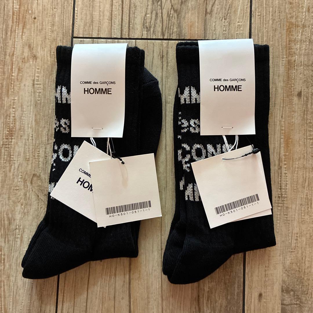 comme des garcons homme ロゴソックス 黒