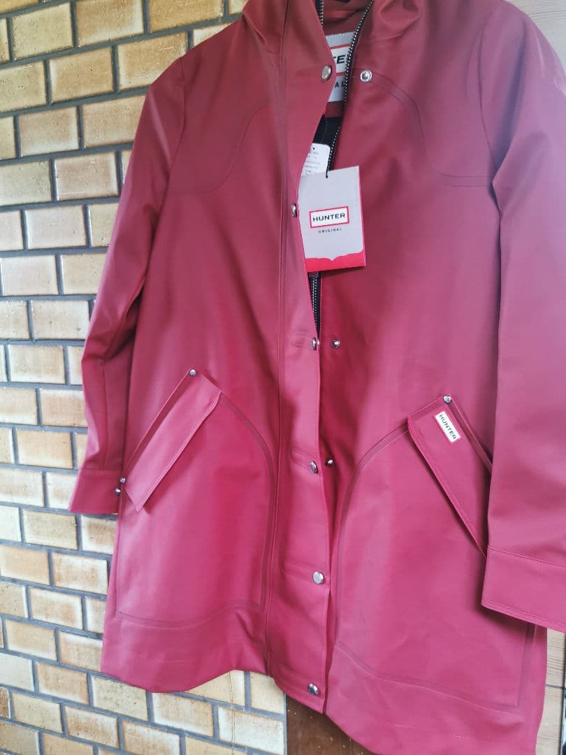新品　HUNTER レインコート　ロング　 レッド XS　レディース
