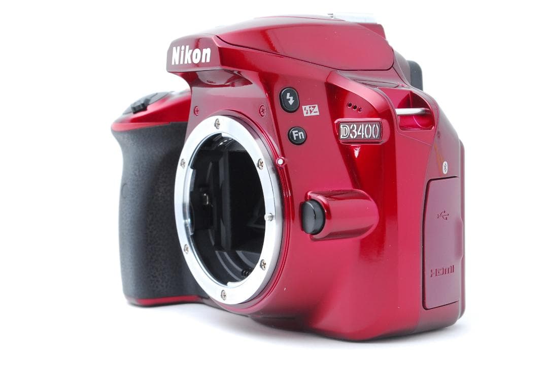 【使用感少美品】Nikon D3400　スマホ転送　レッド　高画質モデル