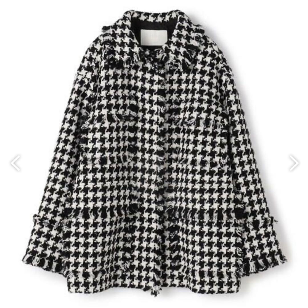 極美品　トゥモローランドBALLSEY 千鳥格子ツイードコートジャケット 近年⭐︎