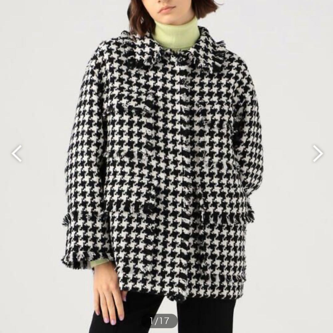 極美品　トゥモローランドBALLSEY 千鳥格子ツイードコートジャケット 近年⭐︎