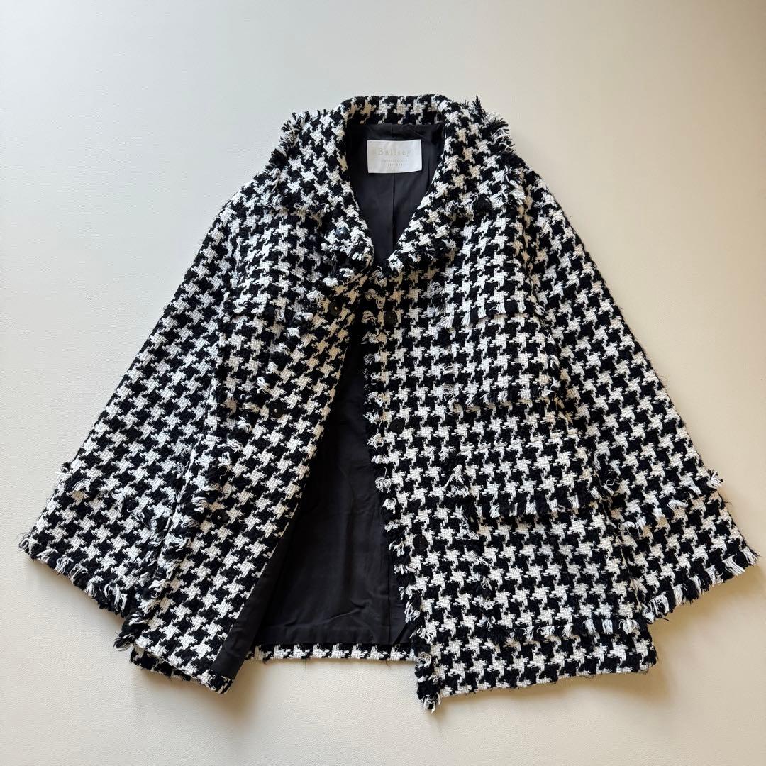 極美品　トゥモローランドBALLSEY 千鳥格子ツイードコートジャケット 近年⭐︎