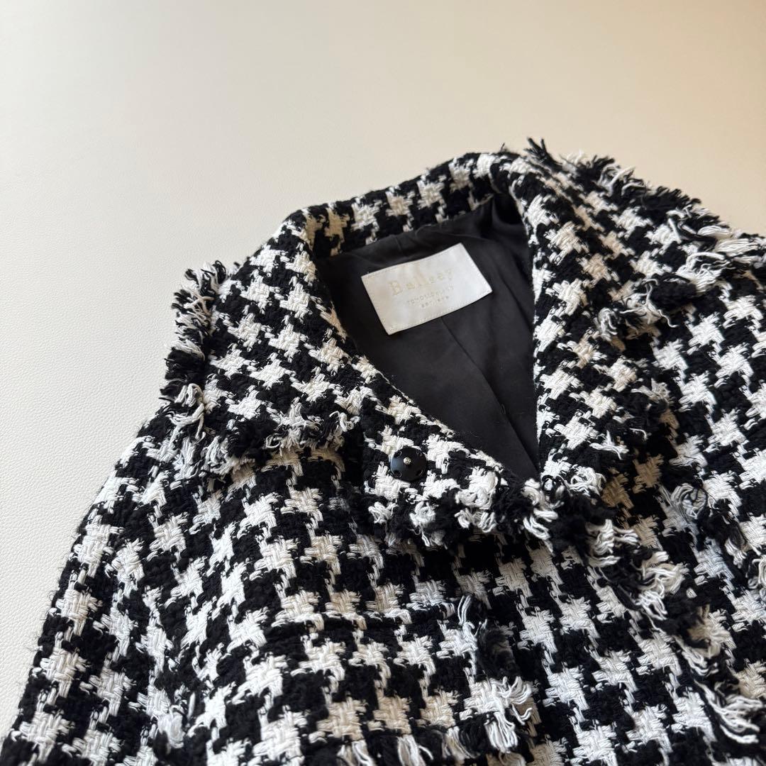 極美品　トゥモローランドBALLSEY 千鳥格子ツイードコートジャケット 近年⭐︎