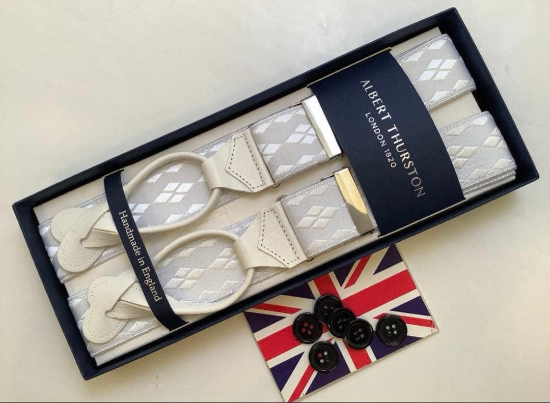 サスペンダー英国製WTDIAアルバートサーストンクラシックＹバックボタン留