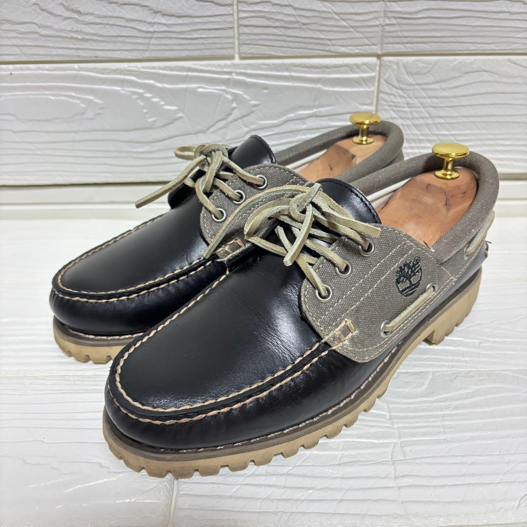 【アッパー美品】ティンバーランド 3eye ブラック 7W デッキシューズ