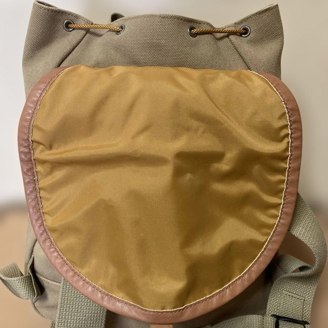 シライデザイン　帆布リュック【カーキ】