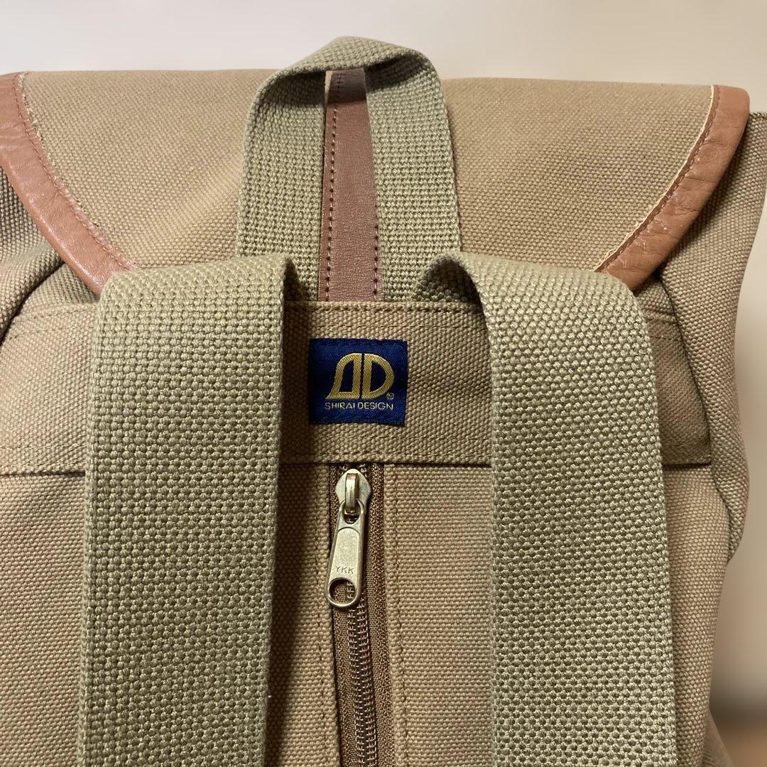 シライデザイン　帆布リュック【カーキ】