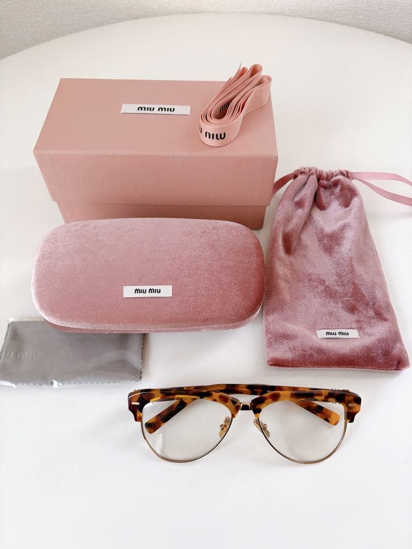 正規品★Miu Miu サングラス クリア メタル ブラウン系 伊達メガネ