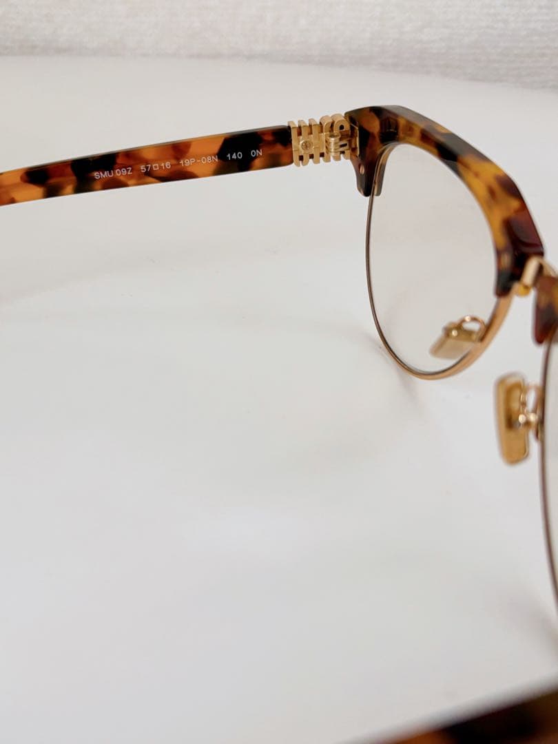 正規品★Miu Miu サングラス クリア メタル ブラウン系 伊達メガネ