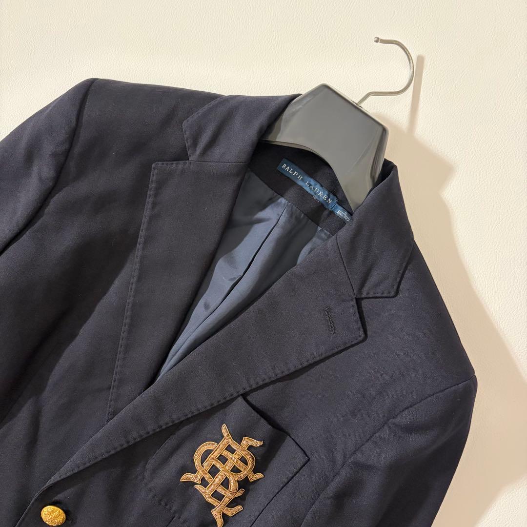 ポロラルフローレン　紺ブレ　金ボタン　エンブレム　イタリア製　2B S