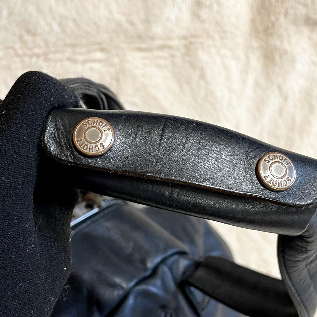 美品 Schott ショット ライダース ボストンバッグ 牛革 レザー 肩がけ