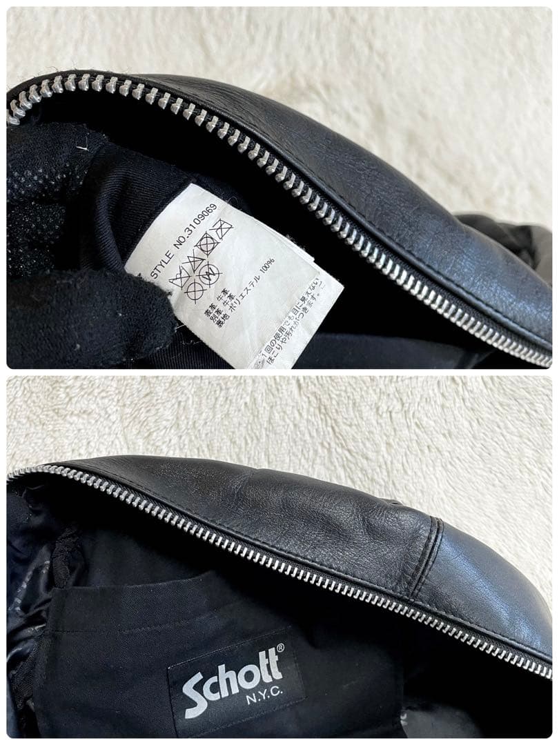 美品 Schott ショット ライダース ボストンバッグ 牛革 レザー 肩がけ