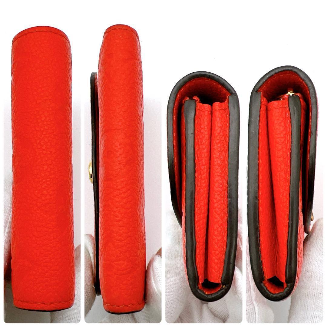 【超極美品】ルイヴィトン アンプラント ポルトモネ ロザリ レッド A758