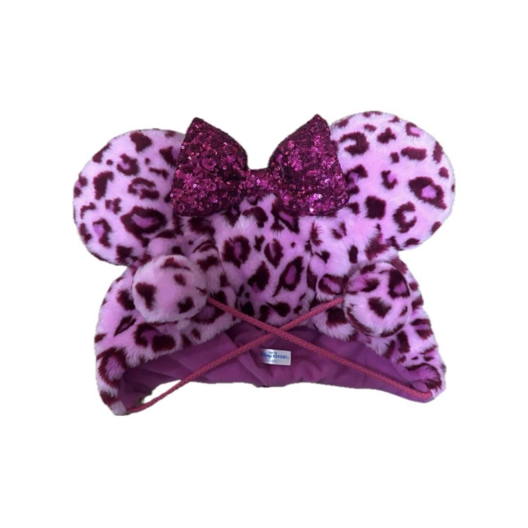 ディズニー ミニーちゃん ファンキャップ ヒョウ柄 ピンク