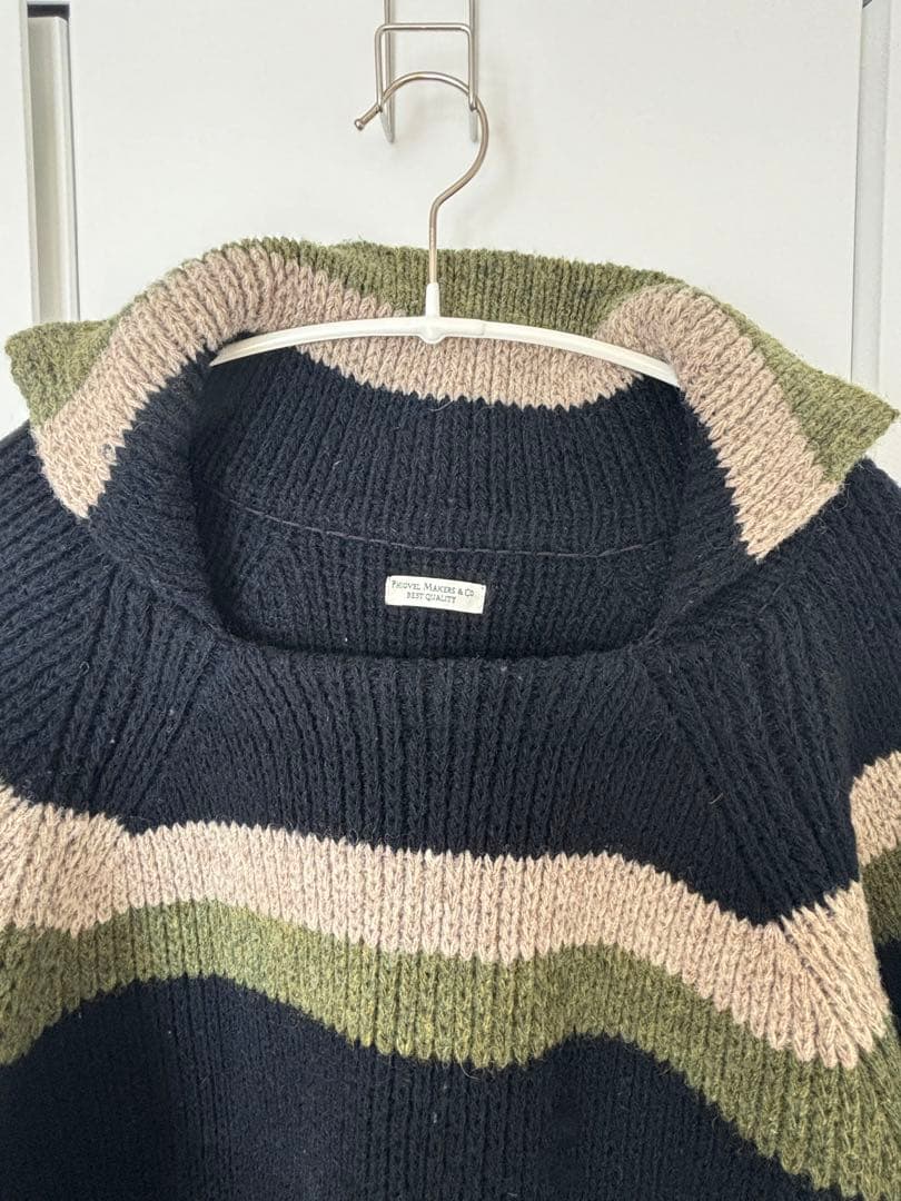 トップス PHIGVEL OLD BORDER KNIT D.NAVY