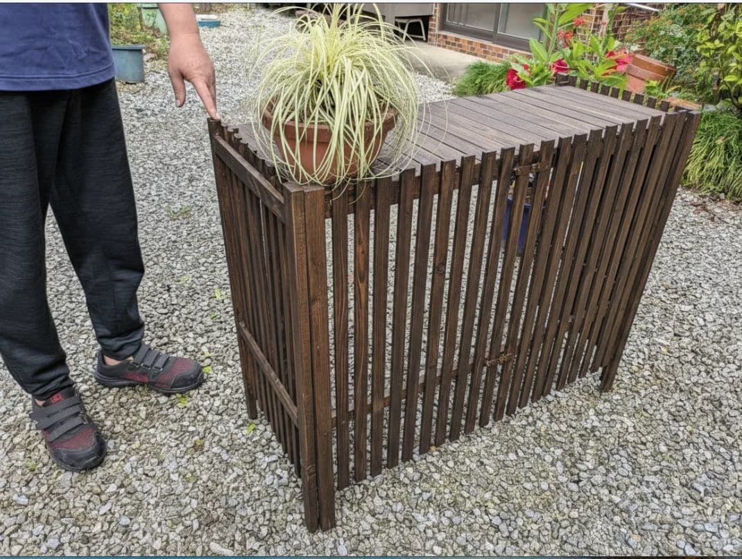 折りたたみ式木製室外機カバー 3色