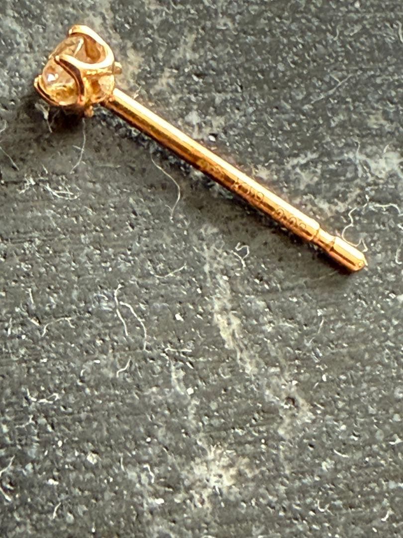 美品✨agete アガット ピアス ダイヤ 一粒 片耳のみ ゴールド 18K