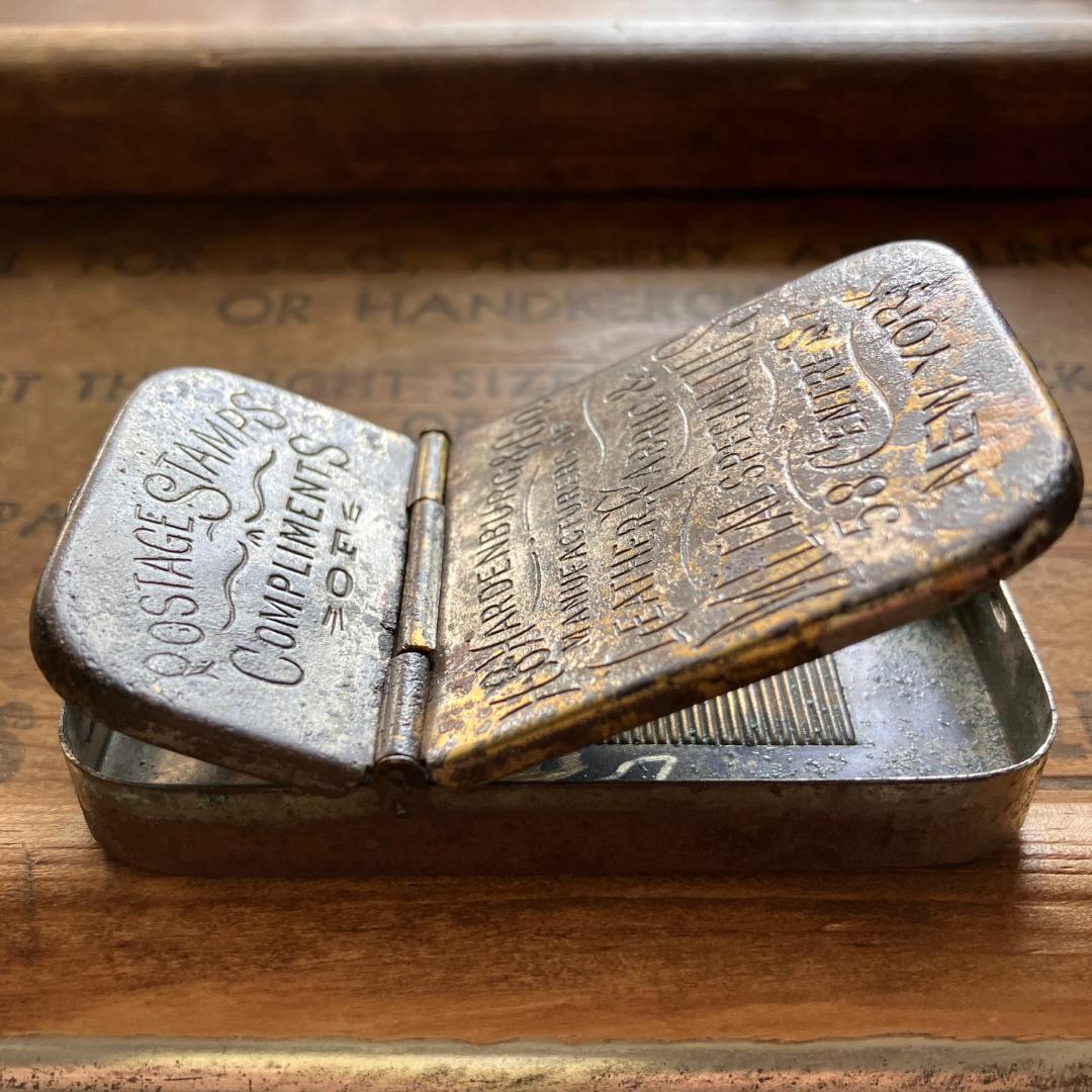 US広告入マッチケース／1800年代／真鍮製／ノベルティ／Match Safe