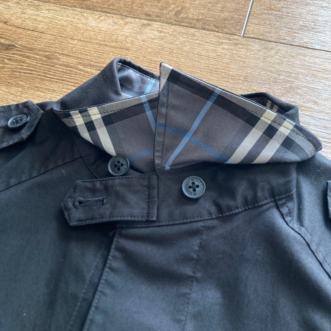 バーバリーブラックレーベル ミリタリージャケット ノバチェック 黒 M