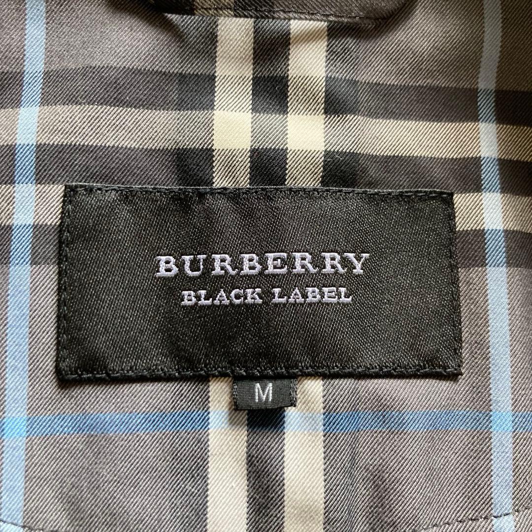 バーバリーブラックレーベル ミリタリージャケット ノバチェック 黒 M