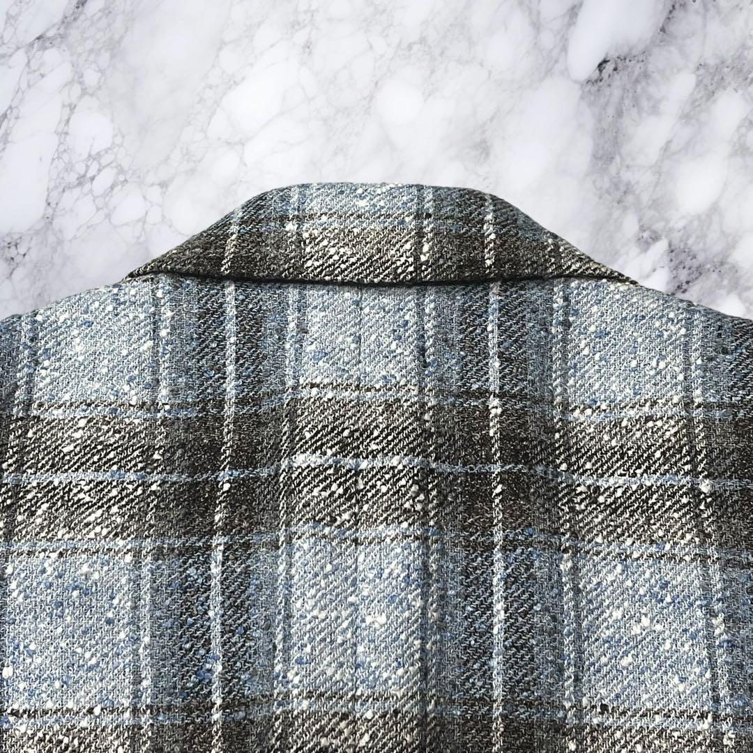 ミラショーン Ferla テーラードジャケット リネン チェック ツイード L