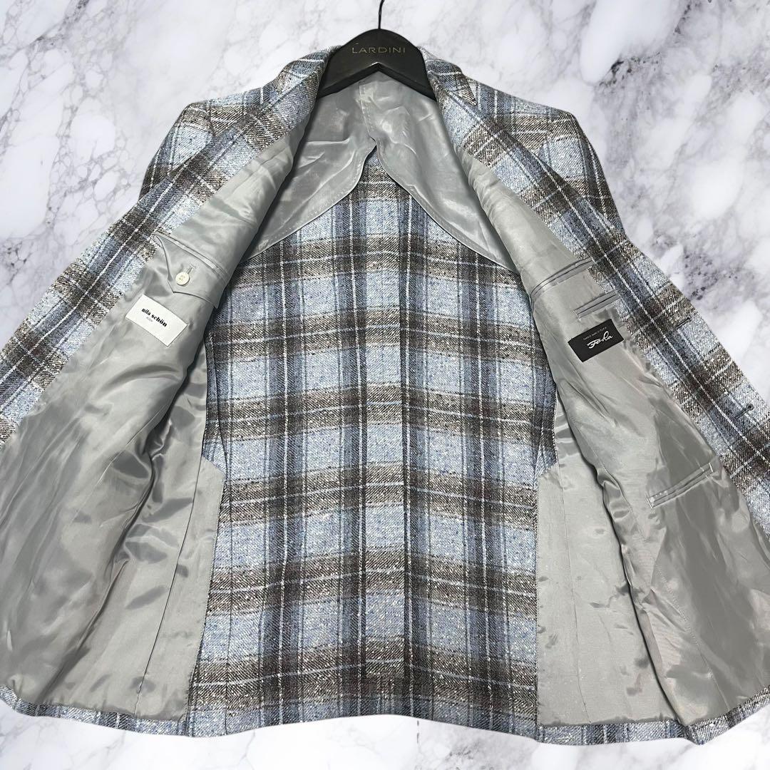 ミラショーン Ferla テーラードジャケット リネン チェック ツイード L