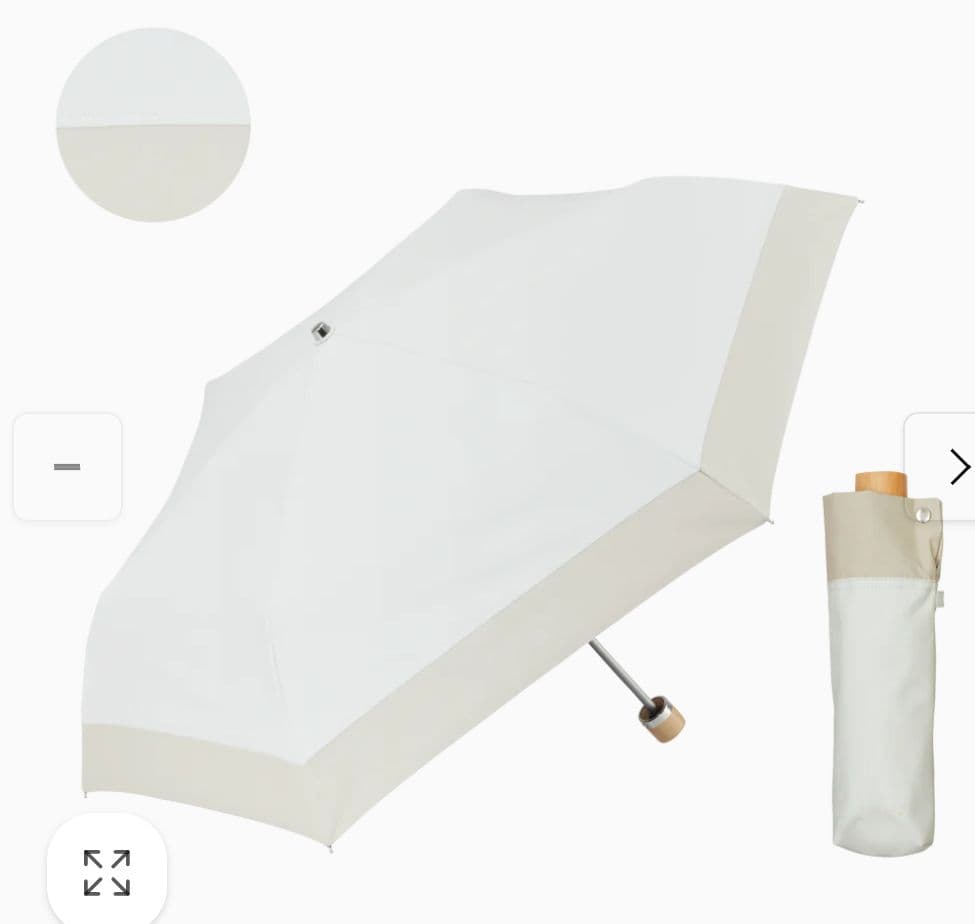 3段折りたたみ傘COKAGE+ 木手元 50cm リリィホワイト×ラテベージュ