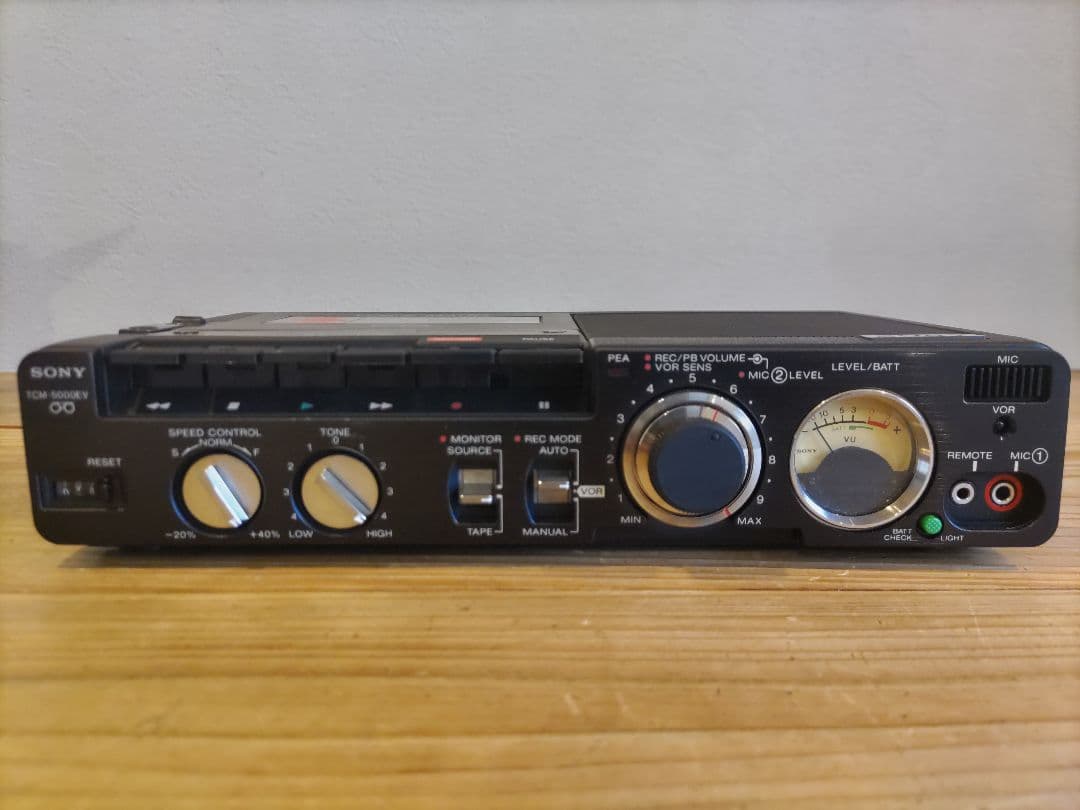 Sony TCM‐5000EV ACアダプター付き　カセットプレーヤー