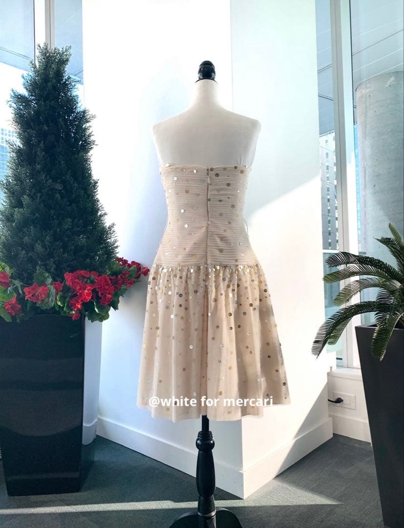 米国百貨店購入 定価7万4千円 きらきら装飾チュールワンピース