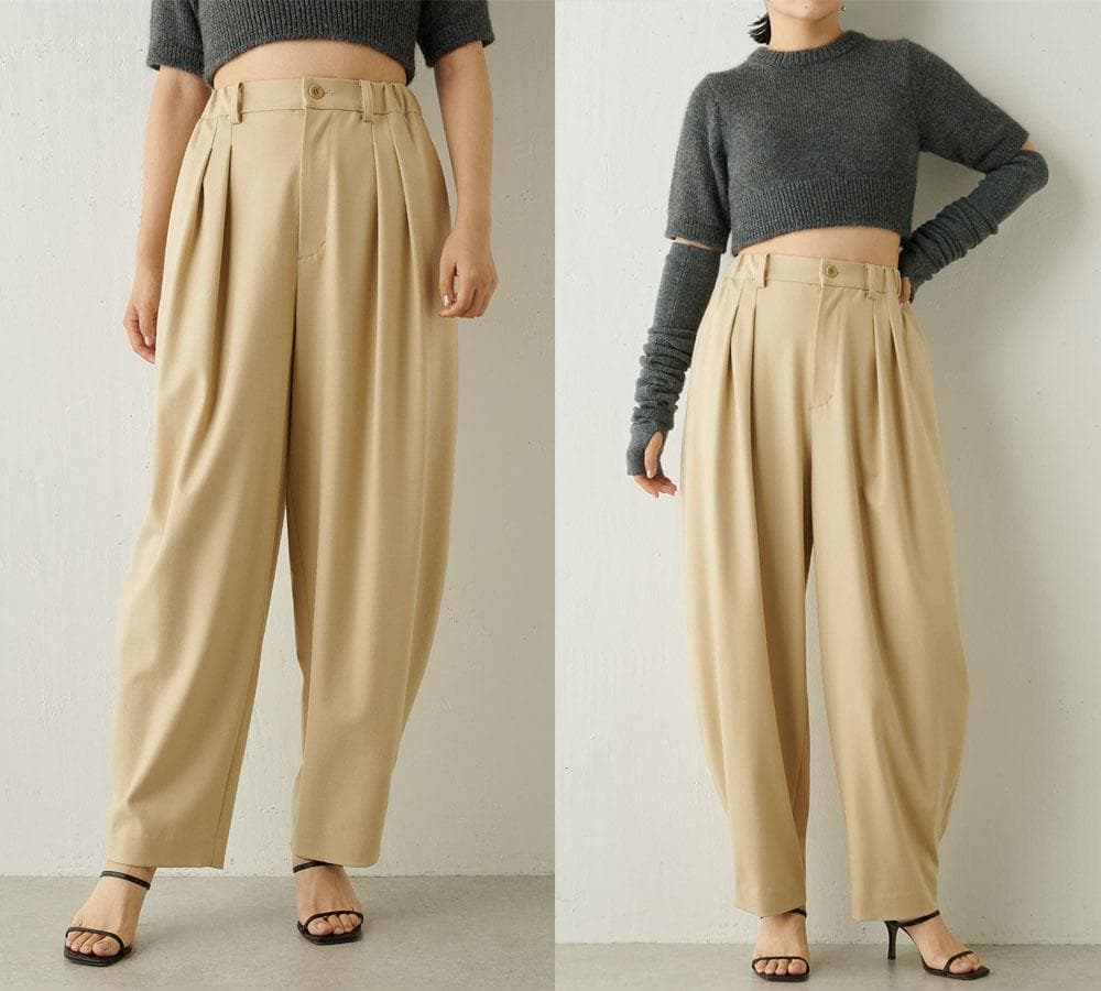 美品 ウィムガゼット 3万円 イージーパンツ テーパードパンツ ベージュ