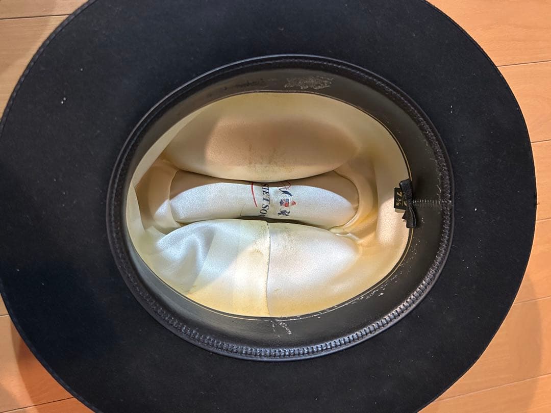 STETSON ブラック フェルトハット 39 7/8