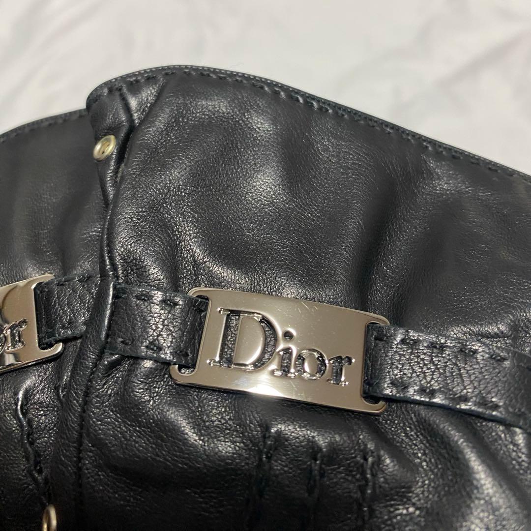 クリスチャンディオール レザー　手袋　グローブ　ロゴ　ヴィンテージ プレート