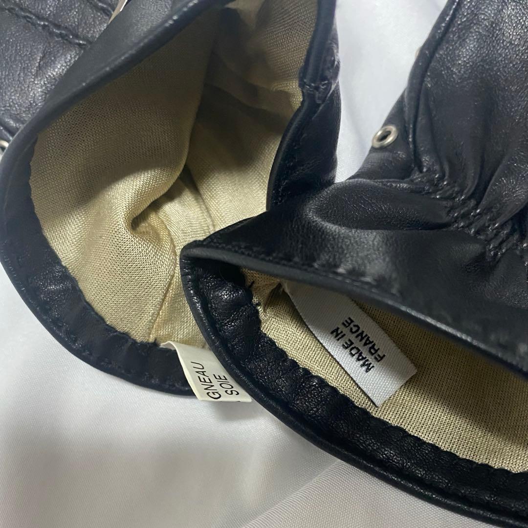 クリスチャンディオール レザー　手袋　グローブ　ロゴ　ヴィンテージ プレート