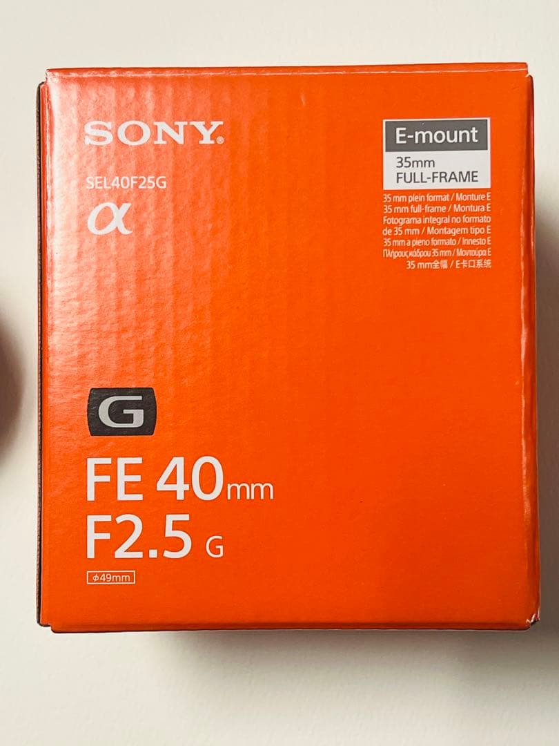 【極上美品】SONY Gレンズ FE40mm F2.5 G（SEL40F25G）