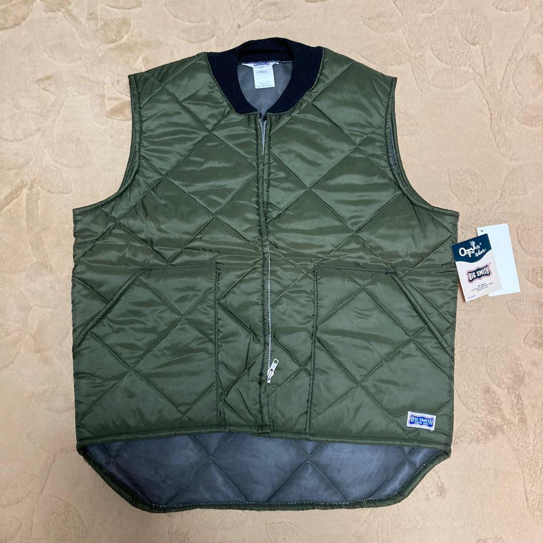 ビンテージ デッドストック ビッグスミス キルティングベスト アメリカ製 L