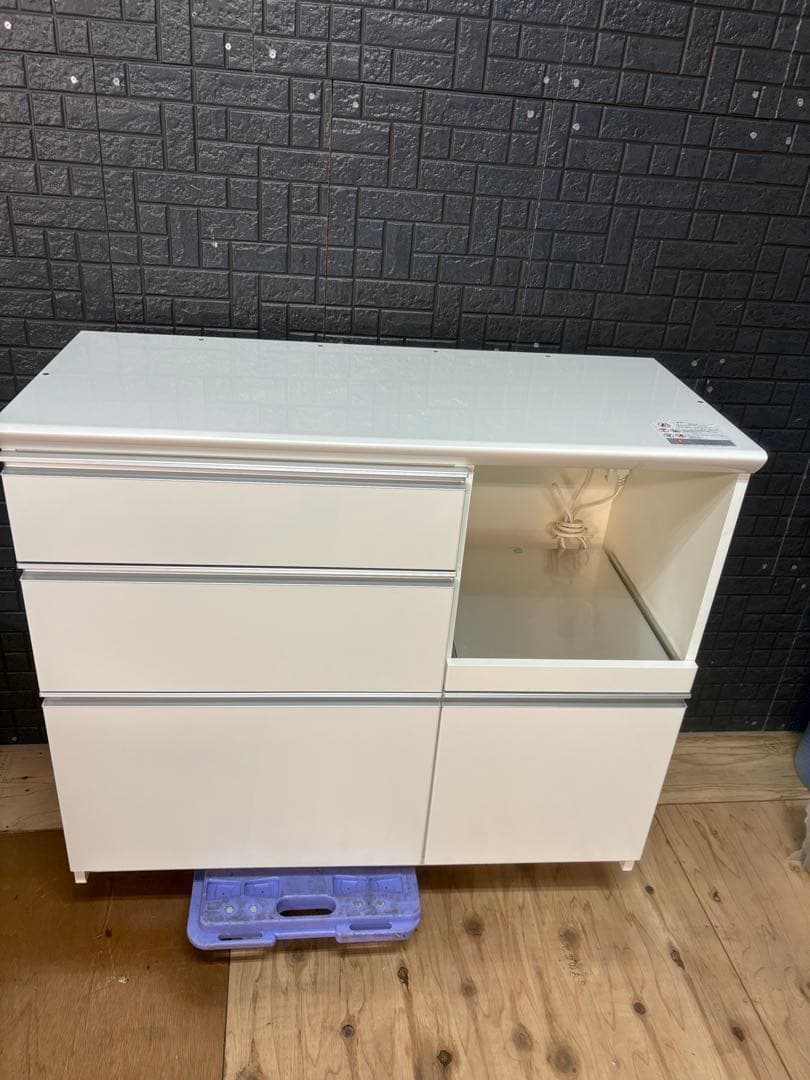 キッチンカウンター 100cm 引き出し 食器棚 ロータイプ 収納