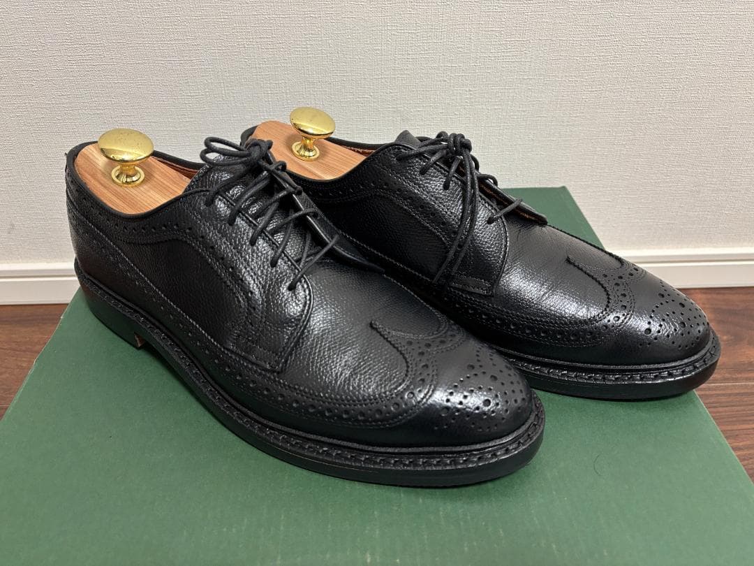 ブルックスブラザーズ ロングウィング ブラック グレインレザー