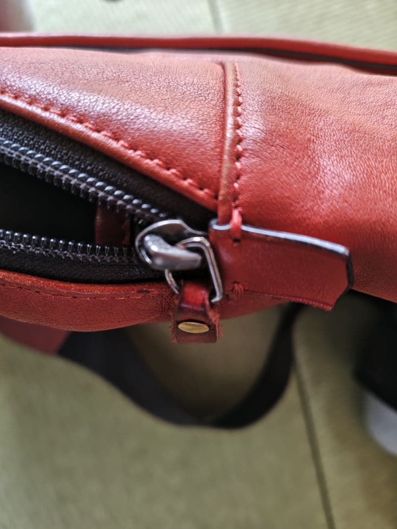 TUMI オールレザー　バックパック　オレンジ