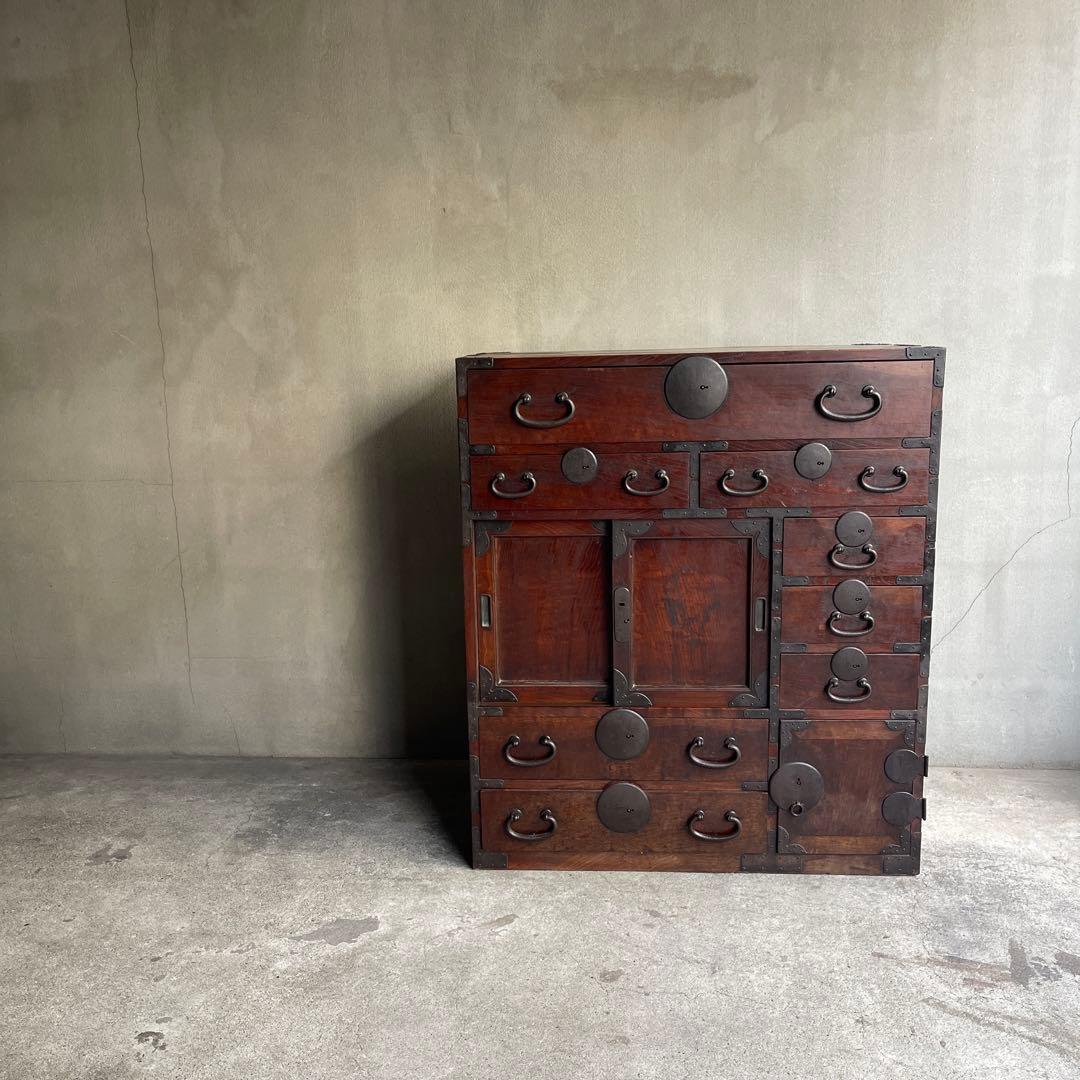 明治期　小箪笥 和製アンティーク 箪笥 時代箪笥 小物収納 引き出し 帳場箪笥