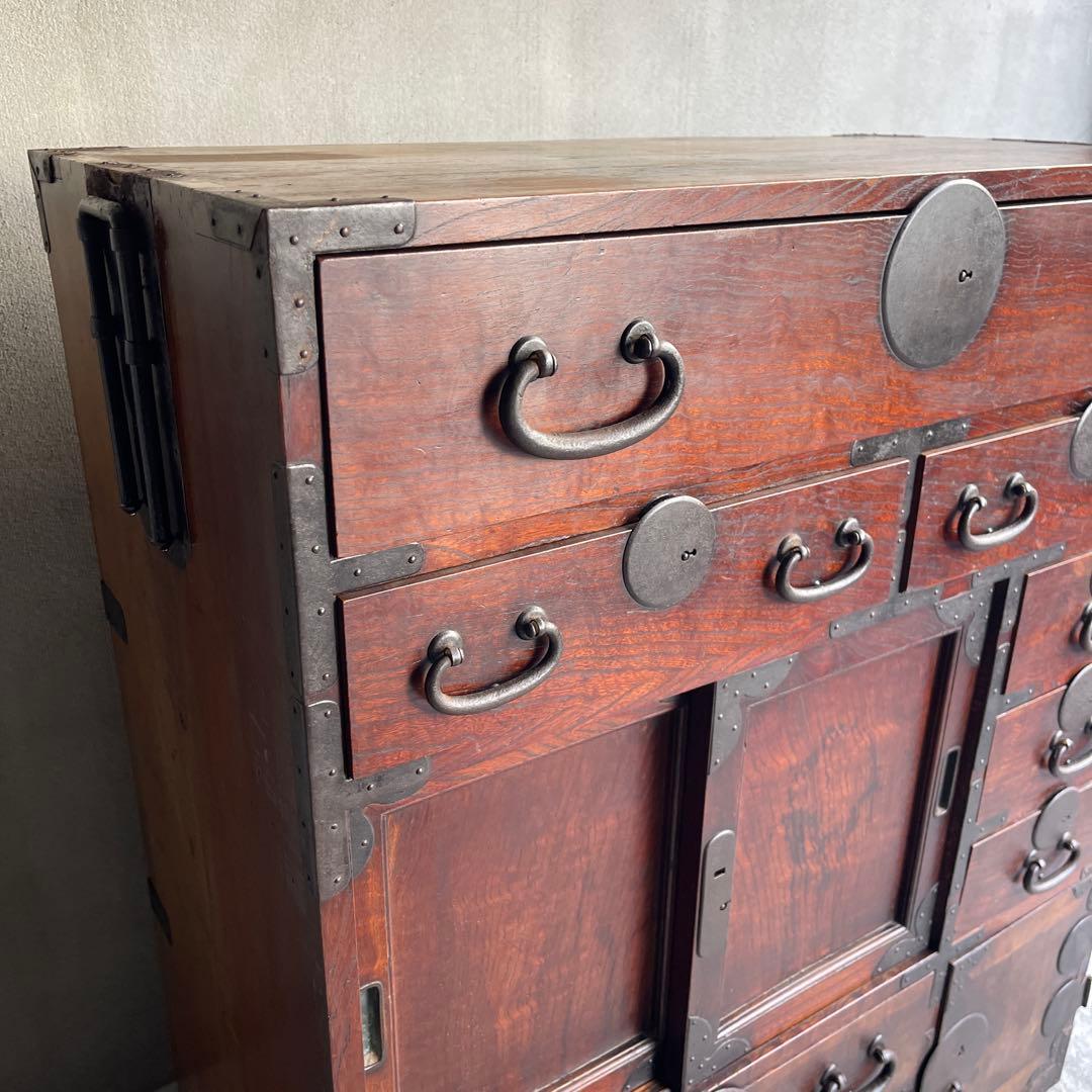 明治期　小箪笥 和製アンティーク 箪笥 時代箪笥 小物収納 引き出し 帳場箪笥