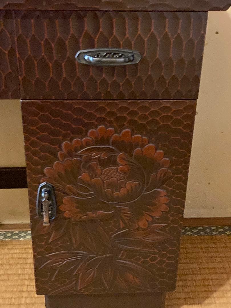 鎌倉彫 鏡台 ドレッサー　一面鏡化粧台