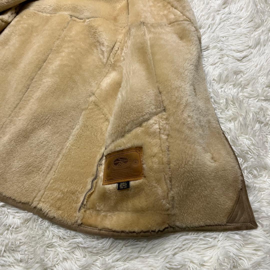 希少✨大きめ✨カンタベリー　ダッフルコート　リアルスエード　リアルムートン　L