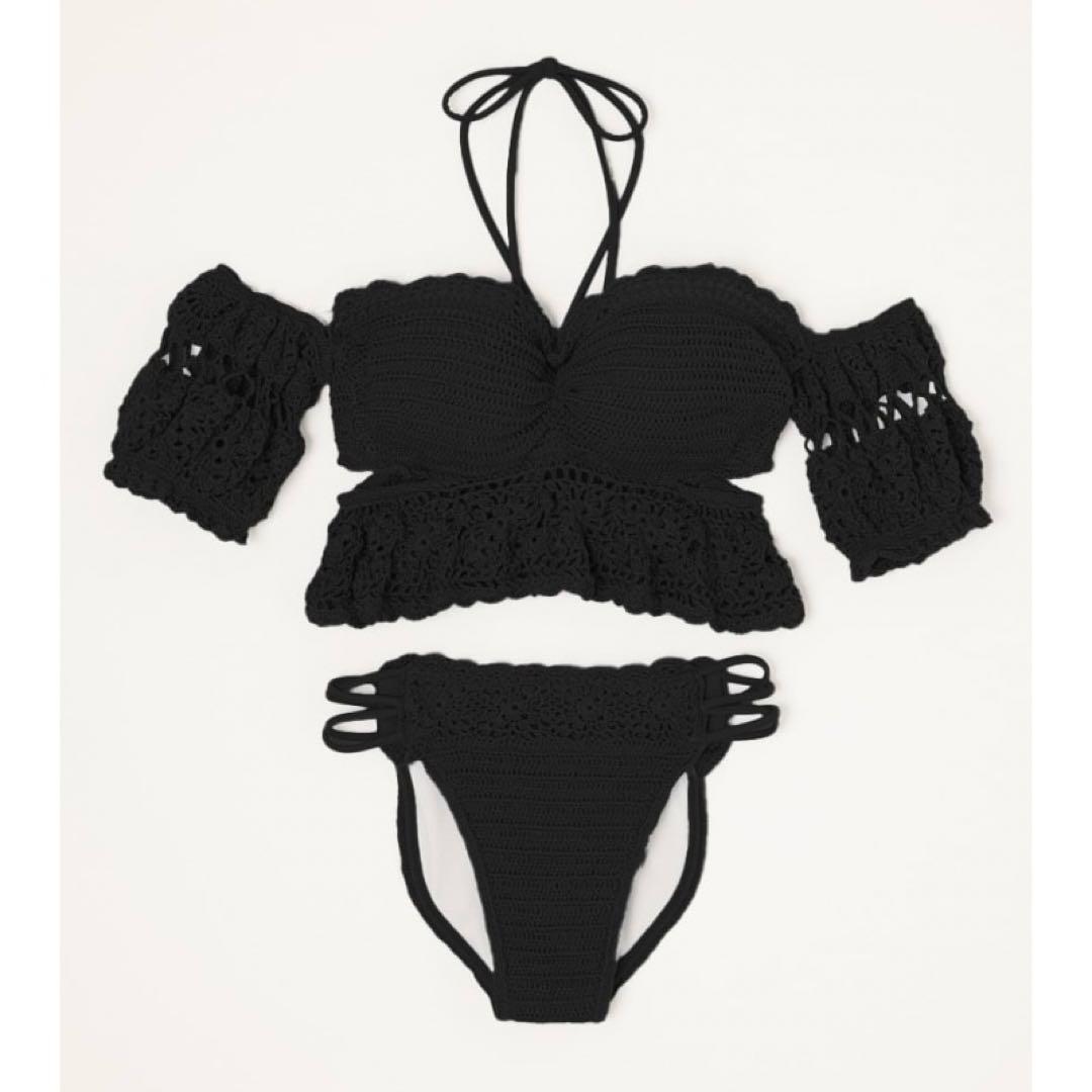 なっちょんさま rienda 水着 黒 Many wayオフショルビキニ