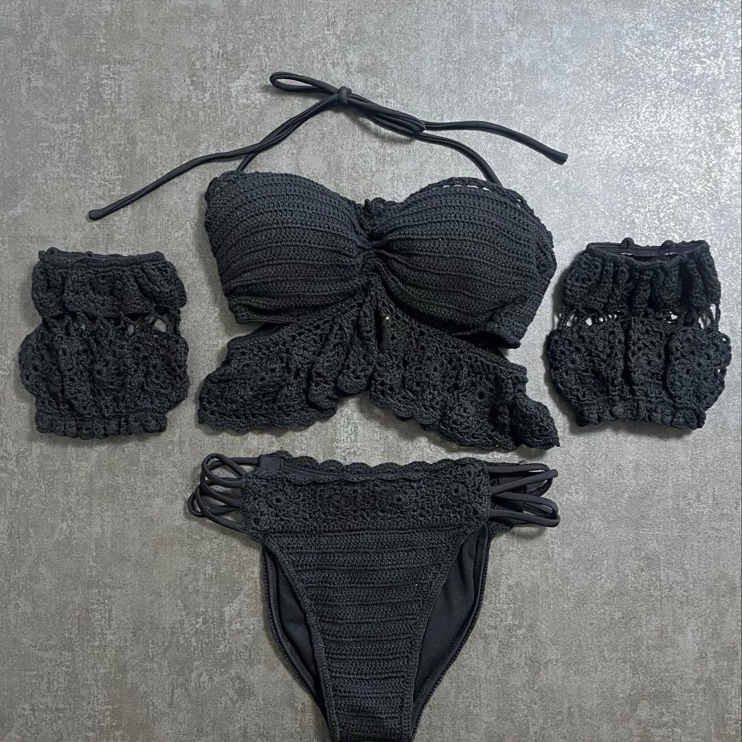 なっちょんさま rienda 水着 黒 Many wayオフショルビキニ