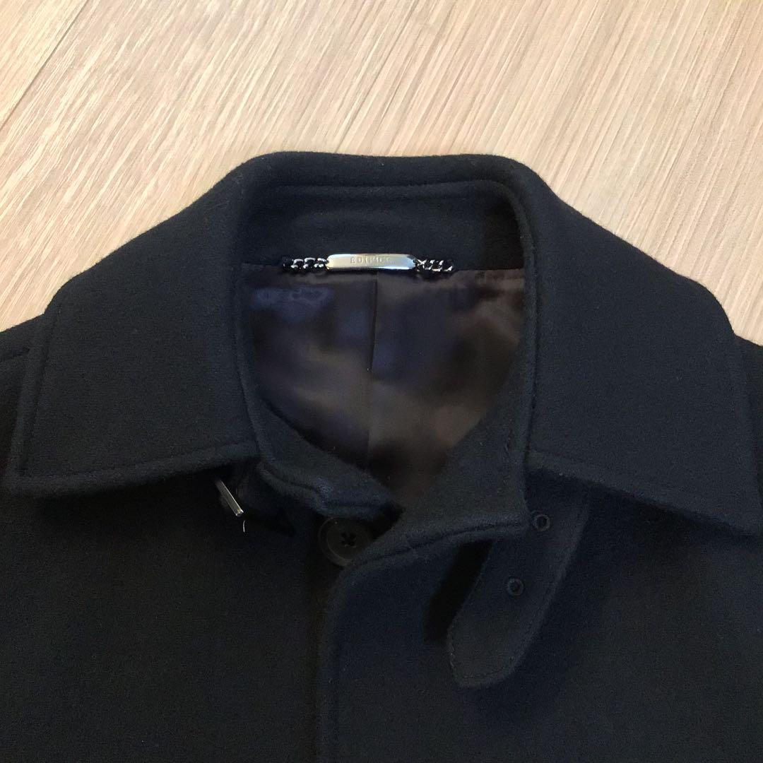 【美品】EDIFICE エディフィス　ステンカラー　ウールコート ブラック　M