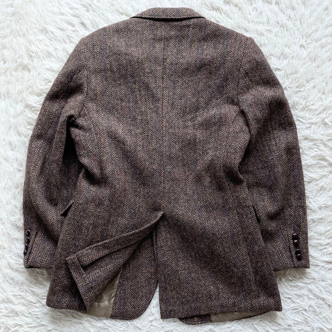 美品 USA製 ハリスツイード ツイードジャケット ヘリンボーン くるみボタン