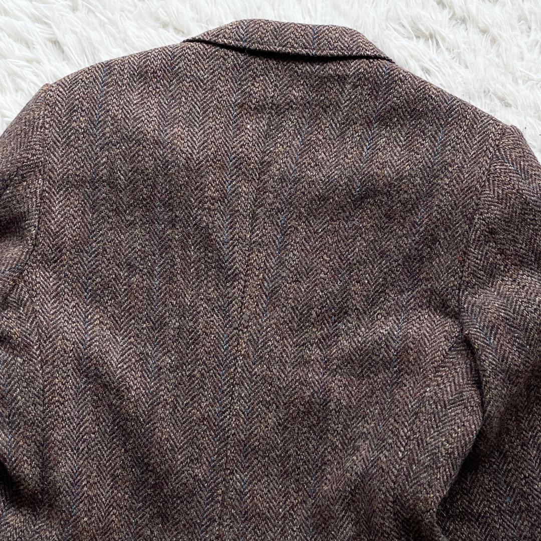美品 USA製 ハリスツイード ツイードジャケット ヘリンボーン くるみボタン